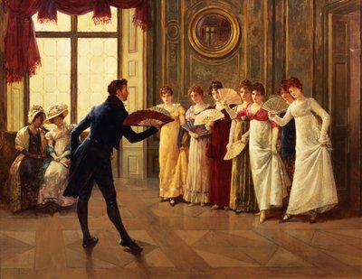 Fan Flirtation, 1908 by Henry Gillard Glindoni